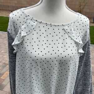 Van Heusen Gray and White Top